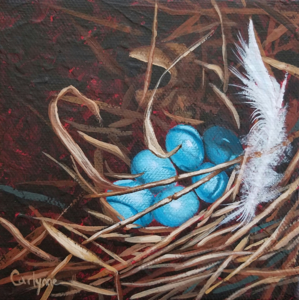 6 Blue Eggs by Carlynne Hershberger