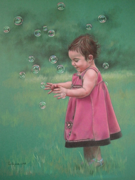 Maxine with bubbles by Carlynne Hershberger
